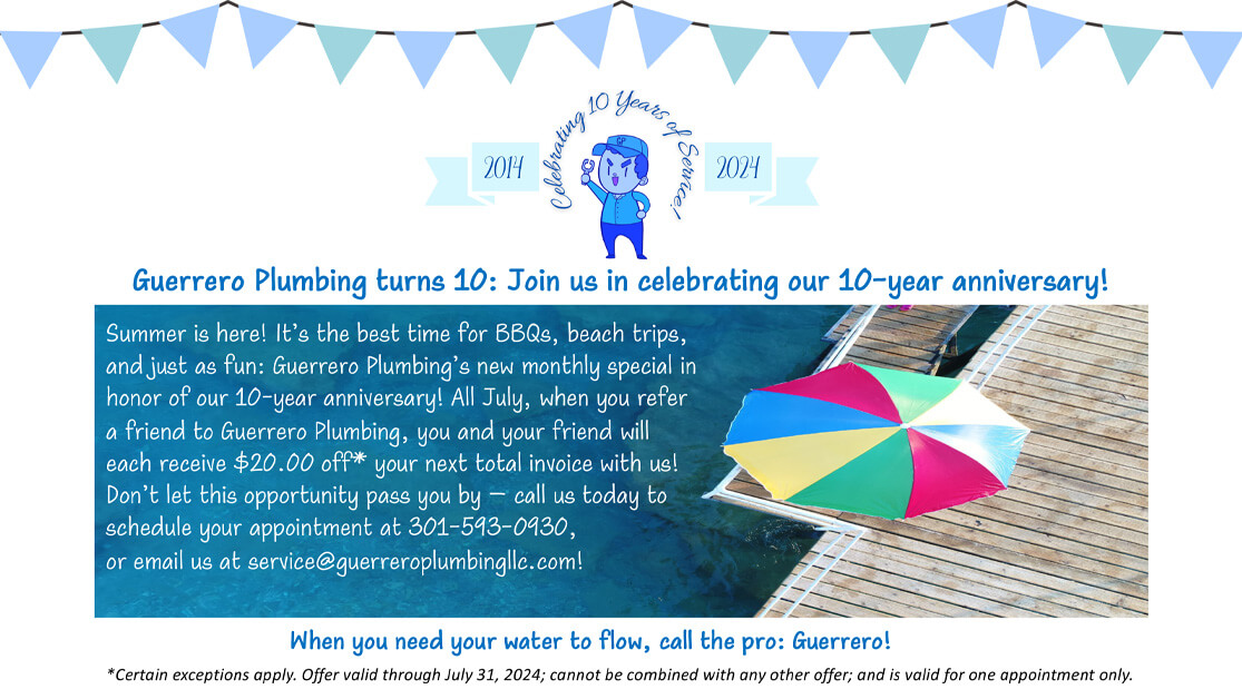 Guerrero Plumbing, LLC 10-year special